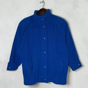 Vintage FERNCROFT Wool Blend Jacket Blue Raglan Sleeves Bomber size 4